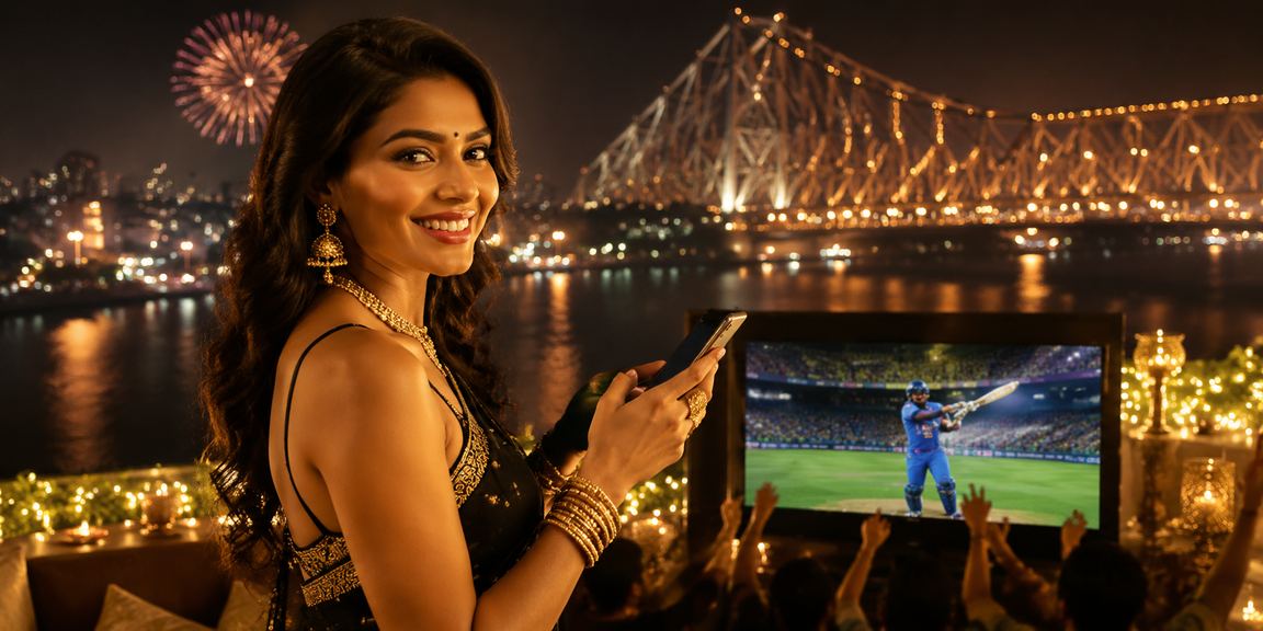Diwali festival celebration in Kolkata with players engaging in lottery and cricket betting