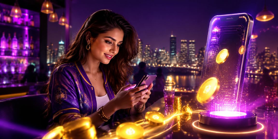 Vibrant Mumbai Bandra nightlife with cricket betting glowing neon signs